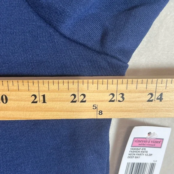 NWT Men’s Large Vineyard Vines Navy Blue Quarter-Zip Sweater - Picture 7 of 9